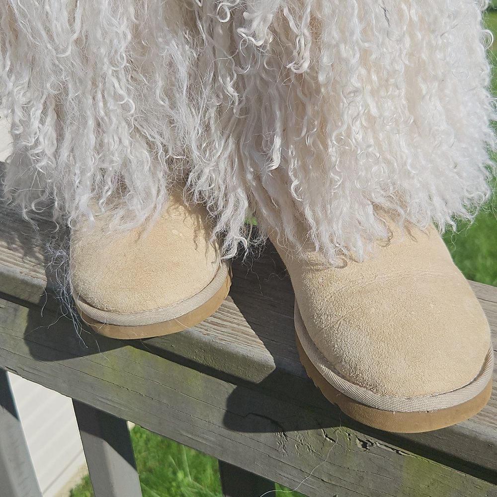 UGG Women's Cream Furry Boots - Picture 2 of 8